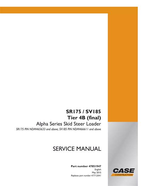 sr175 skid steer loader manual